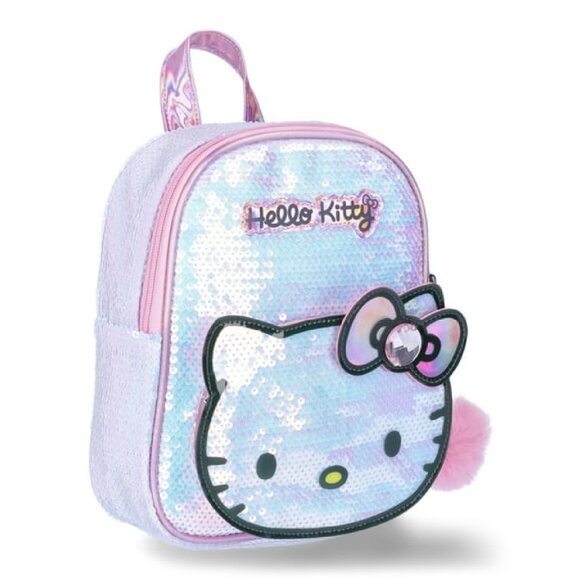 Hello Kitty Girls Mini Backpack, Sequin Detail, Locket Loop Handle - Picture 2 of 4